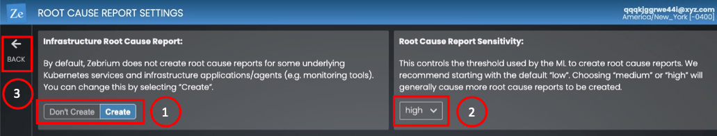change root cause settings
